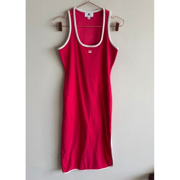 JUICY Couture Womens Pullover Sleeveless Towel Terry Midi Dress Pink Sz XS - Picture 1 of 5